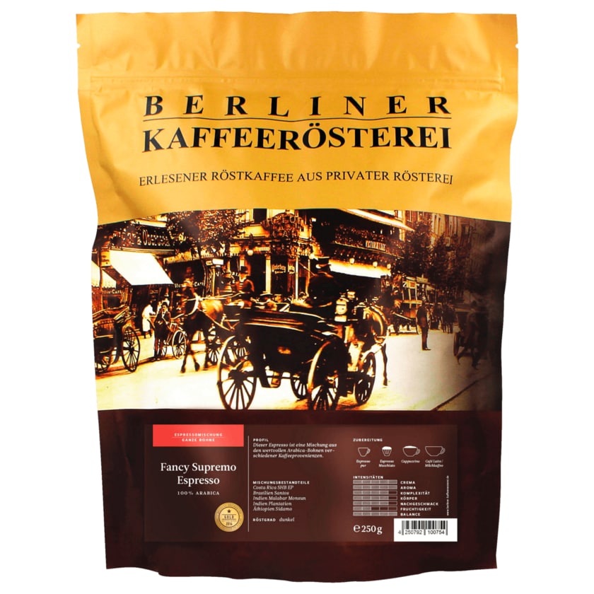 Berliner Kaffeerösterei Espresso Fancy Supremo ganze Bohne 250g